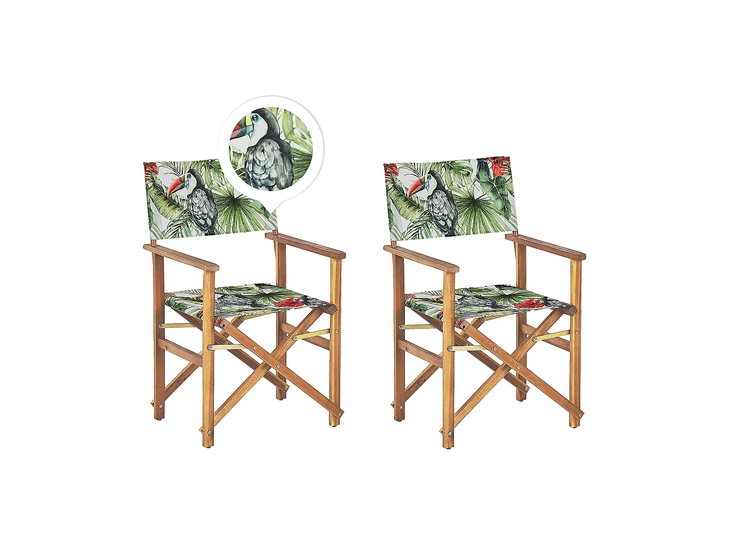 Lot de 2 chaises de jardin CINE Acacia Vert