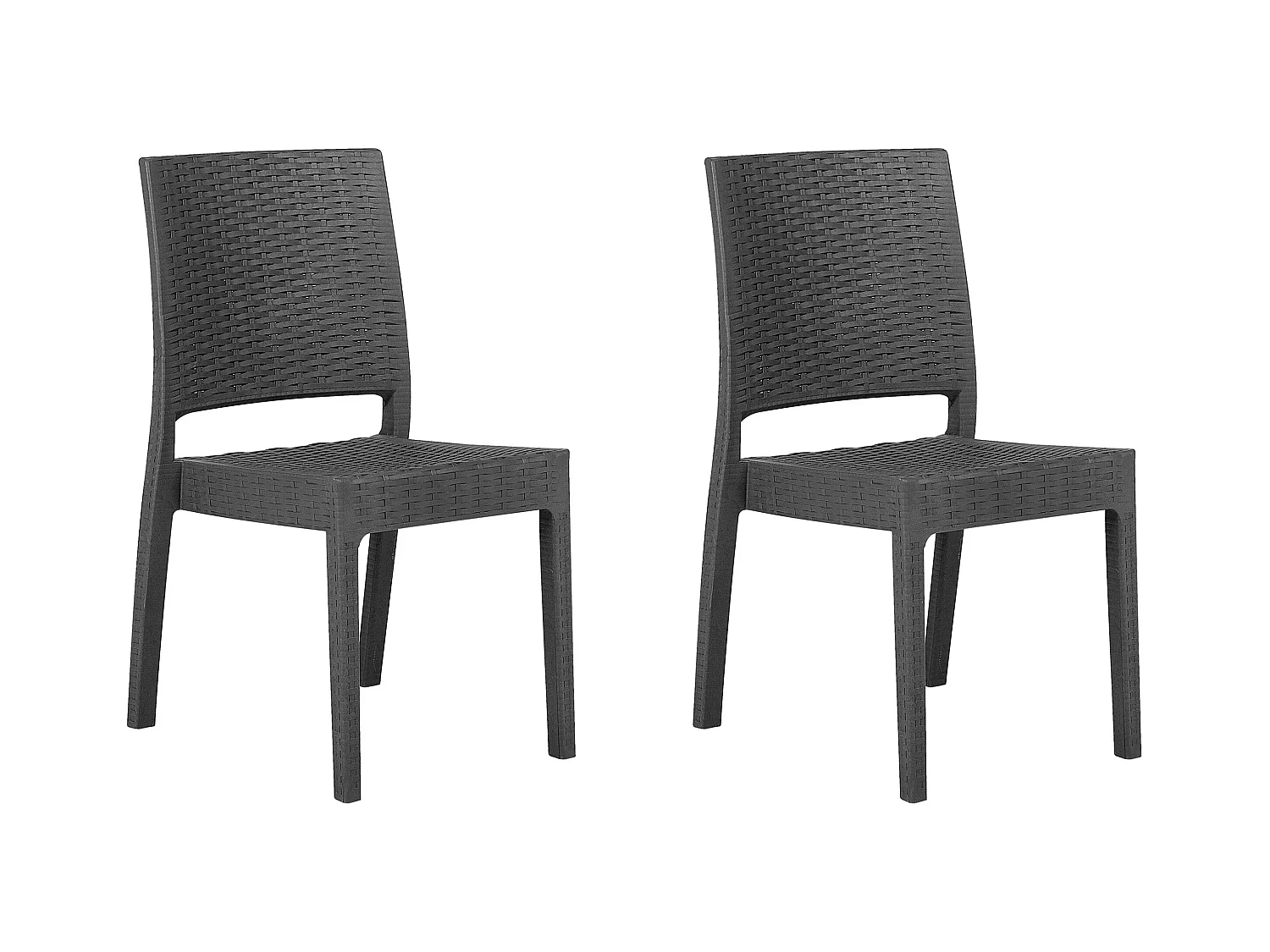 Lot de 2 chaises de jardin FOSSANO Matière synthétique Gris graphite