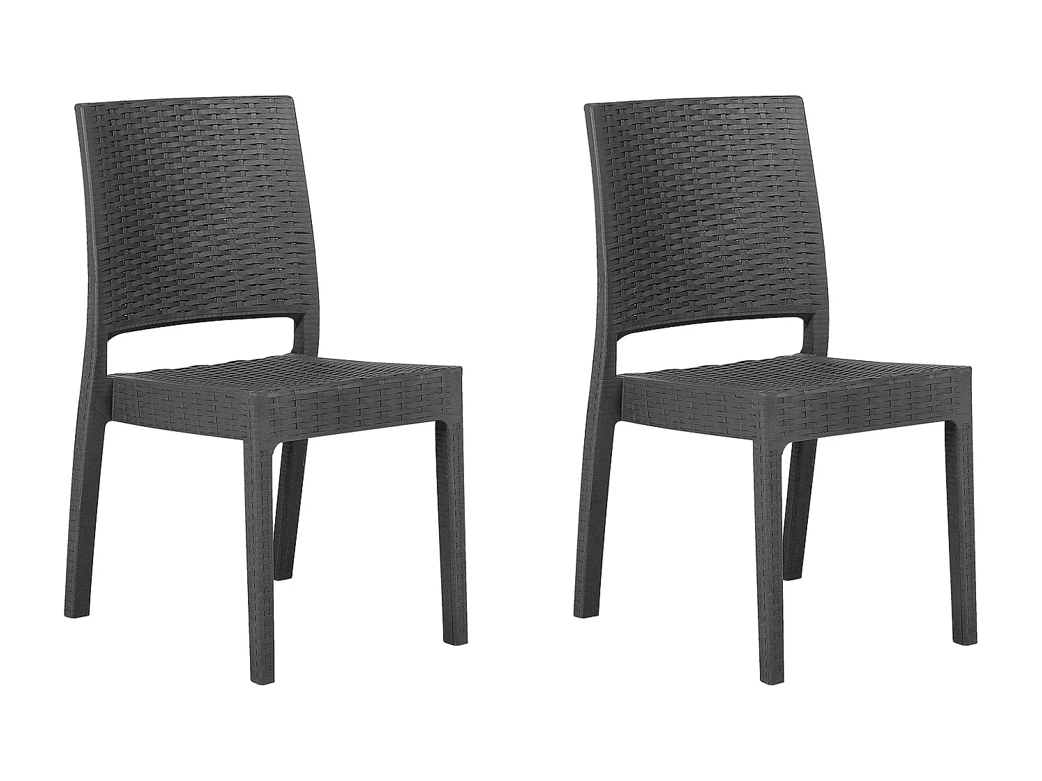 Set van 2 tuinstoelen FOSSANO Synthetisch materiaal Grafietgrijs