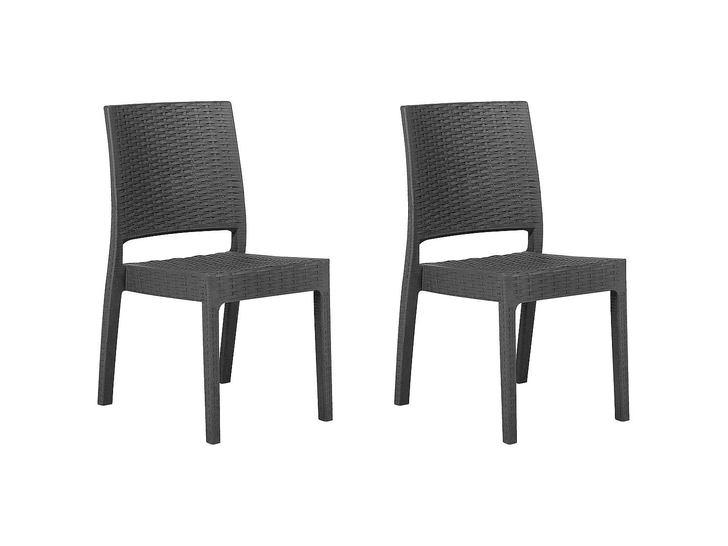 Lot de 2 chaises de jardin FOSSANO Matière synthétique Gris graphite