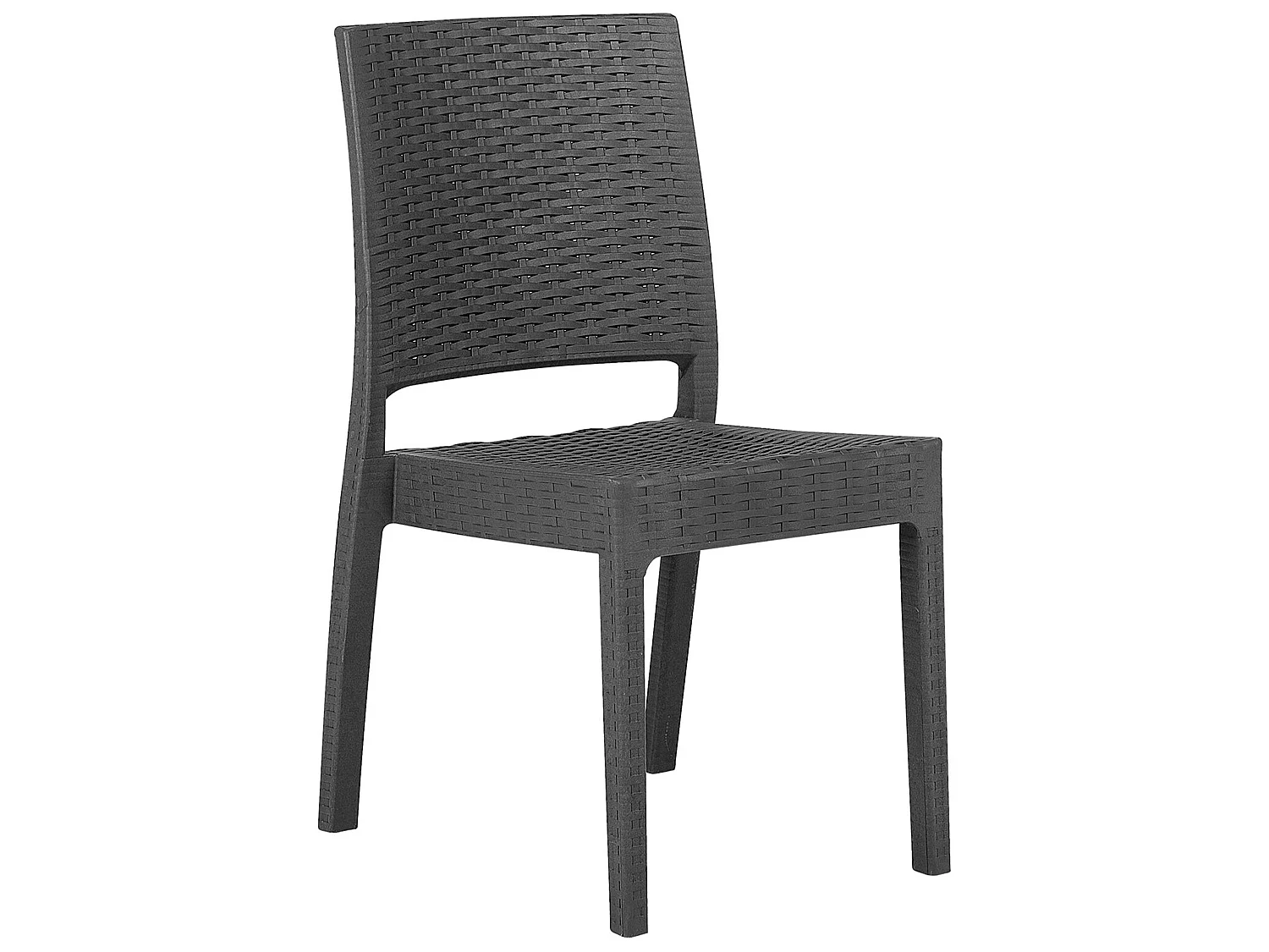 Lot de 2 chaises de jardin FOSSANO Matière synthétique Gris graphite