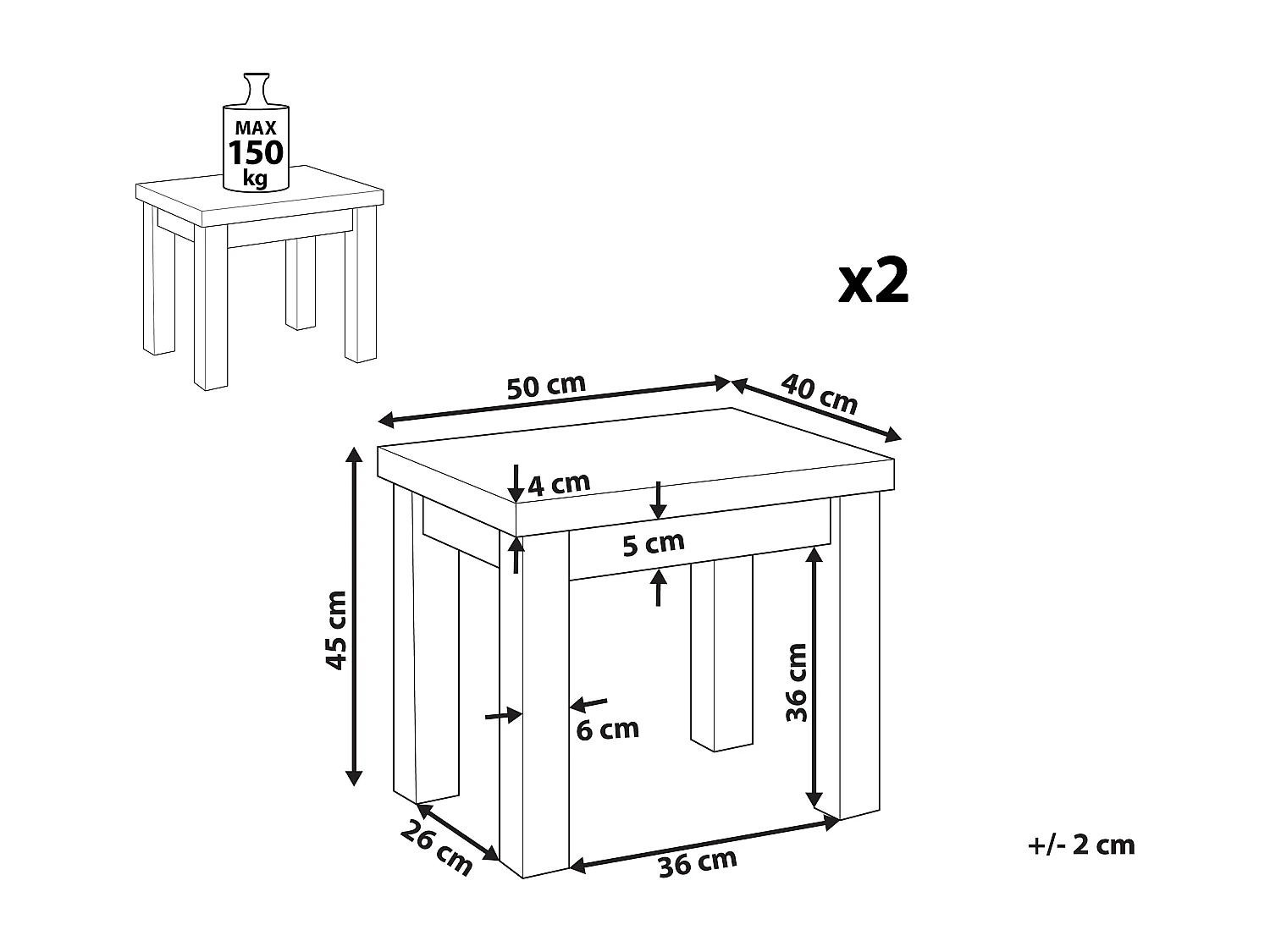 Set van 2 tuinstoelen OSTUNI Beton Grijs