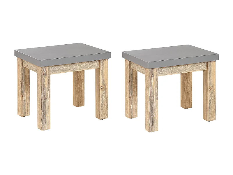 Lot de 2 chaises de jardin OSTUNI Béton Gris