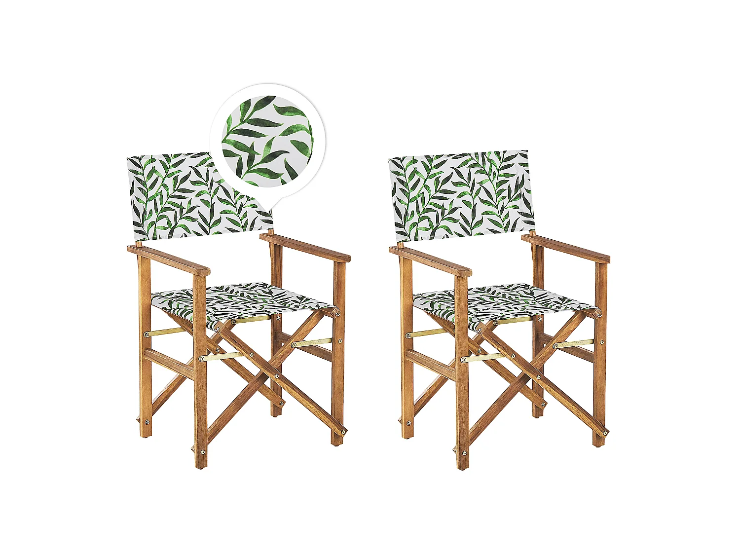 Lot de 2 chaises de jardin CINE Acacia Blanc