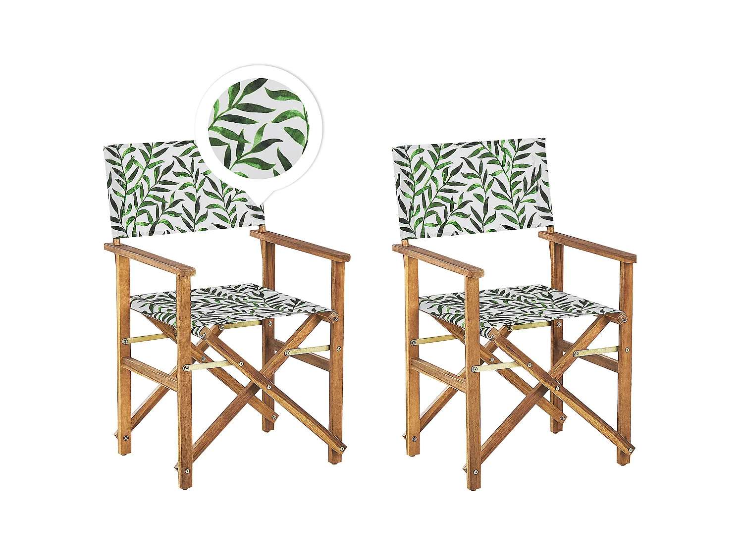 Lot de 2 chaises de jardin CINE Acacia Blanc