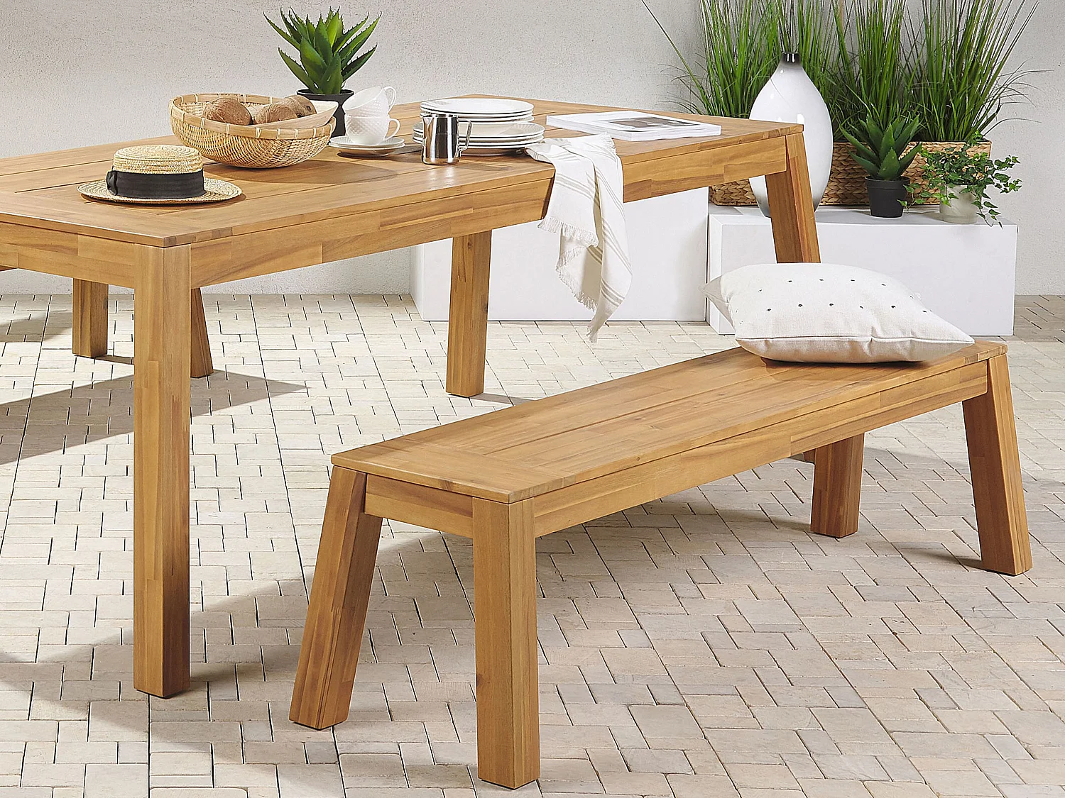 Gartenbank LIVORNO 169 cm Akazienholz Braun