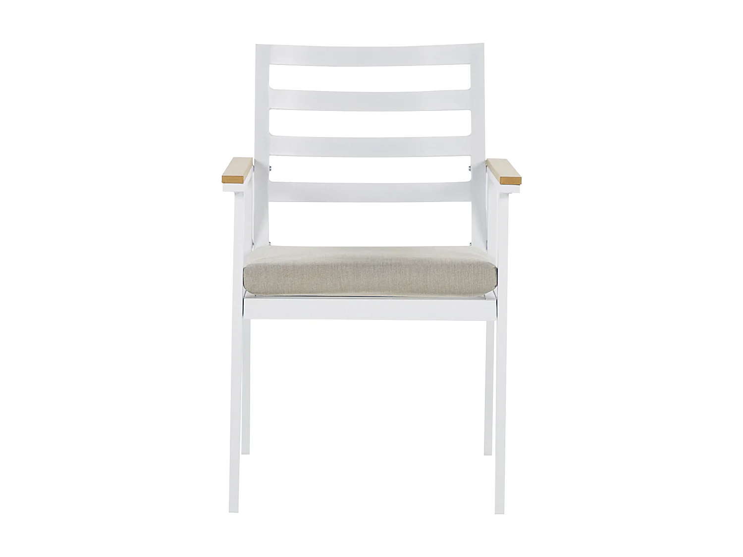 Lot de 4 chaises de jardin avec coussins CAVOLI Métal Beige