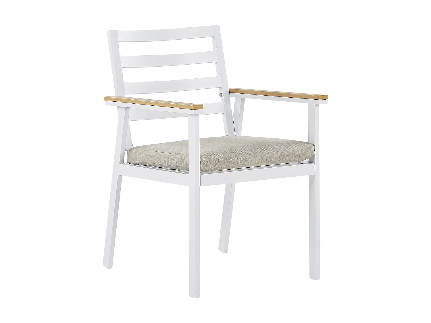 Lot de 4 chaises de jardin avec coussins CAVOLI Métal Beige