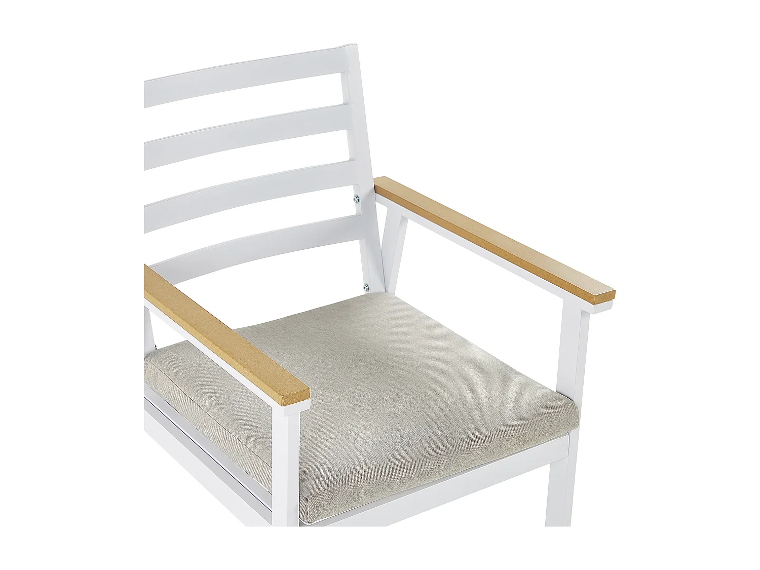 Lot de 4 chaises de jardin avec coussins CAVOLI Métal Beige