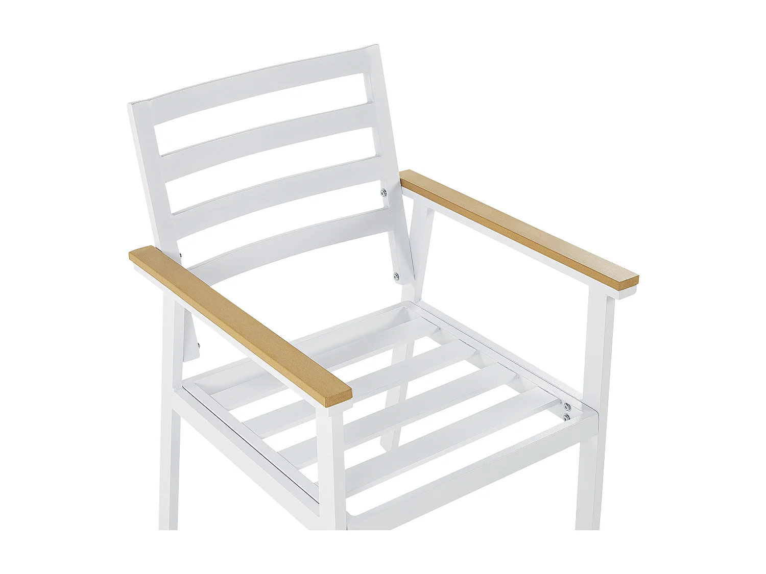 Lot de 4 chaises de jardin avec coussins CAVOLI Métal Beige