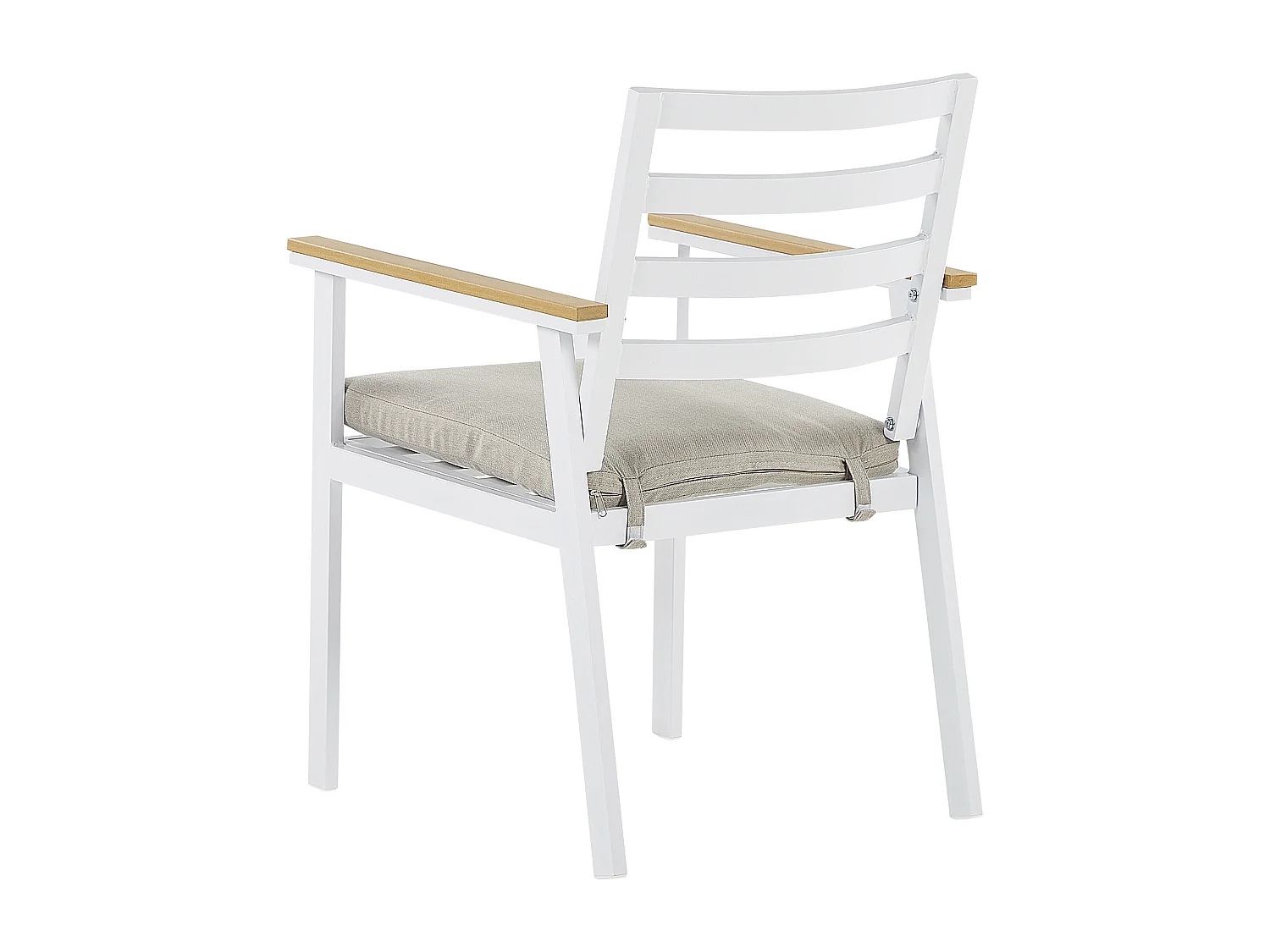 Conjunto de 4 sillas de jardín con cojines CAVOLI Metal Beige