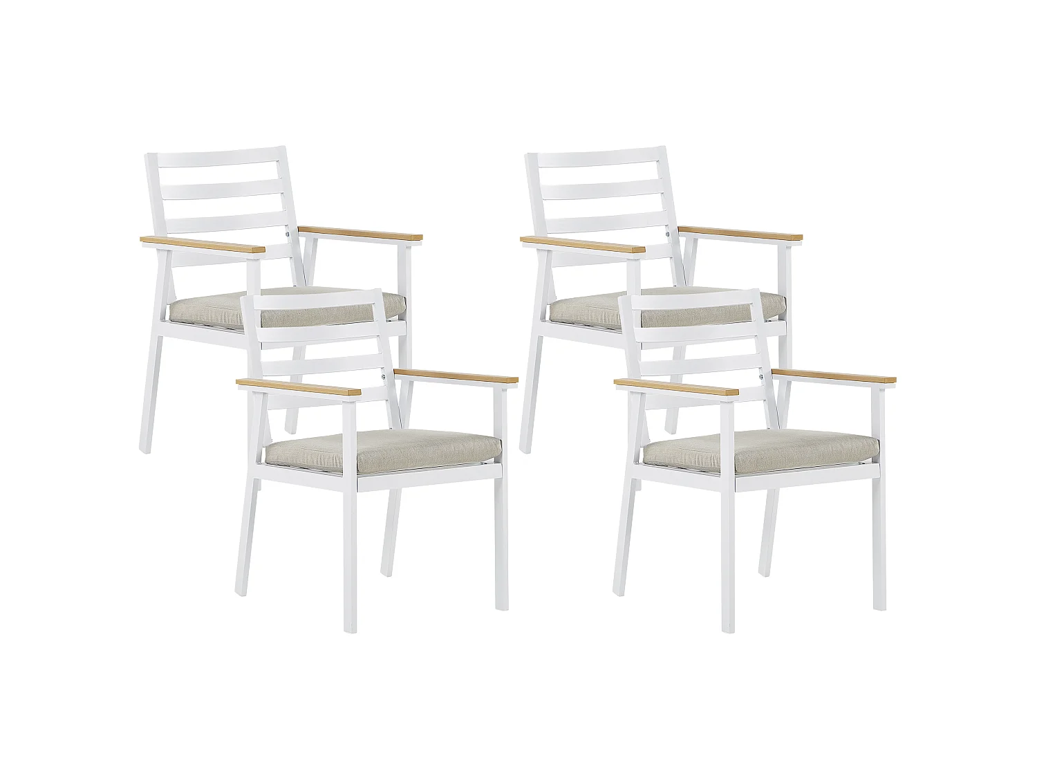 Set di 4 sedie da giardino con cuscini CAVOLI Metallo Beige