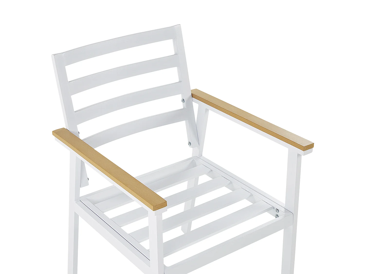 Lot de 4 chaises de jardin avec coussins CAVOLI Métal Beige