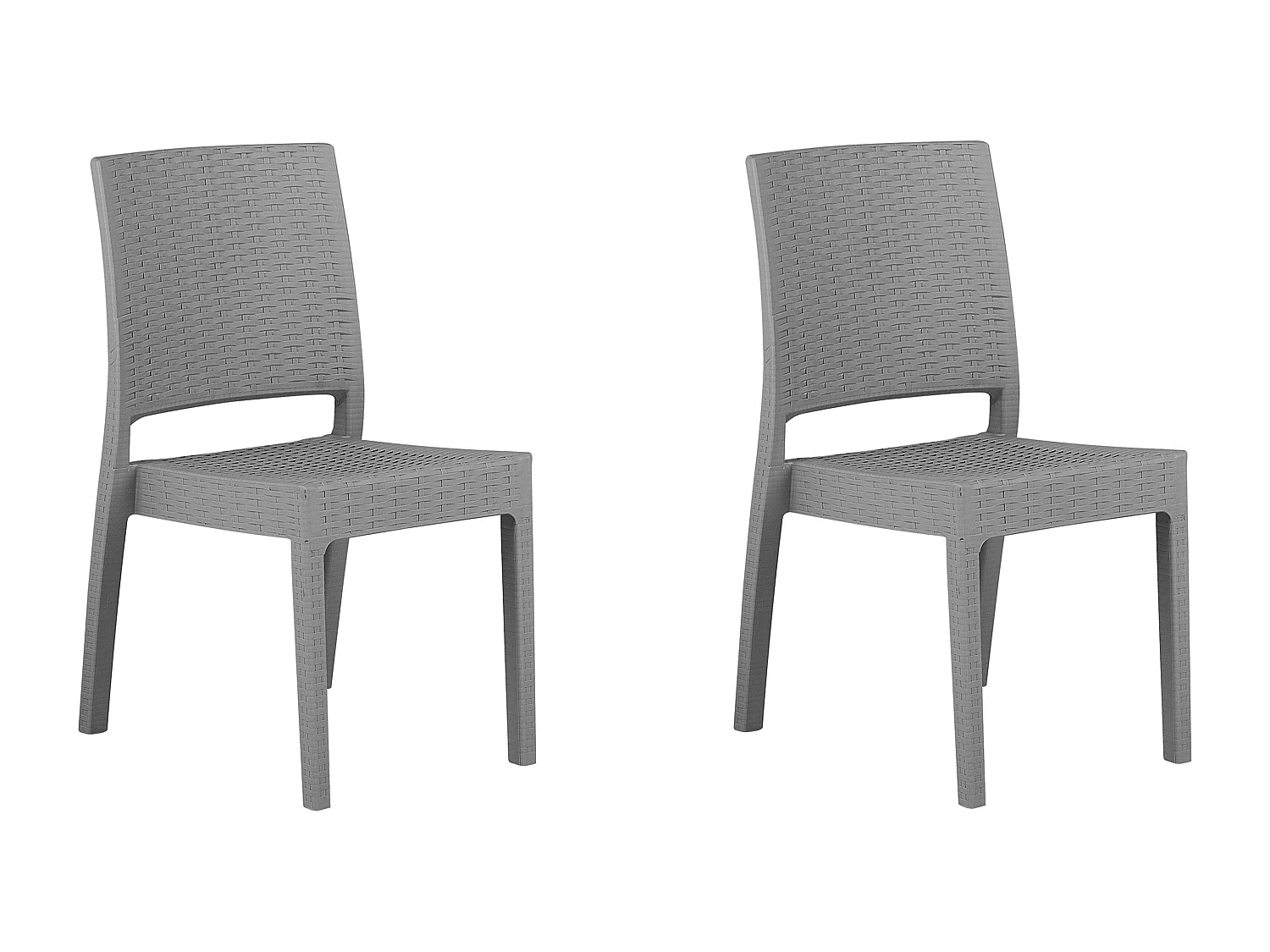 Set di 2 sedie da giardino FOSSANO Materiale sintetico Grigio chiaro