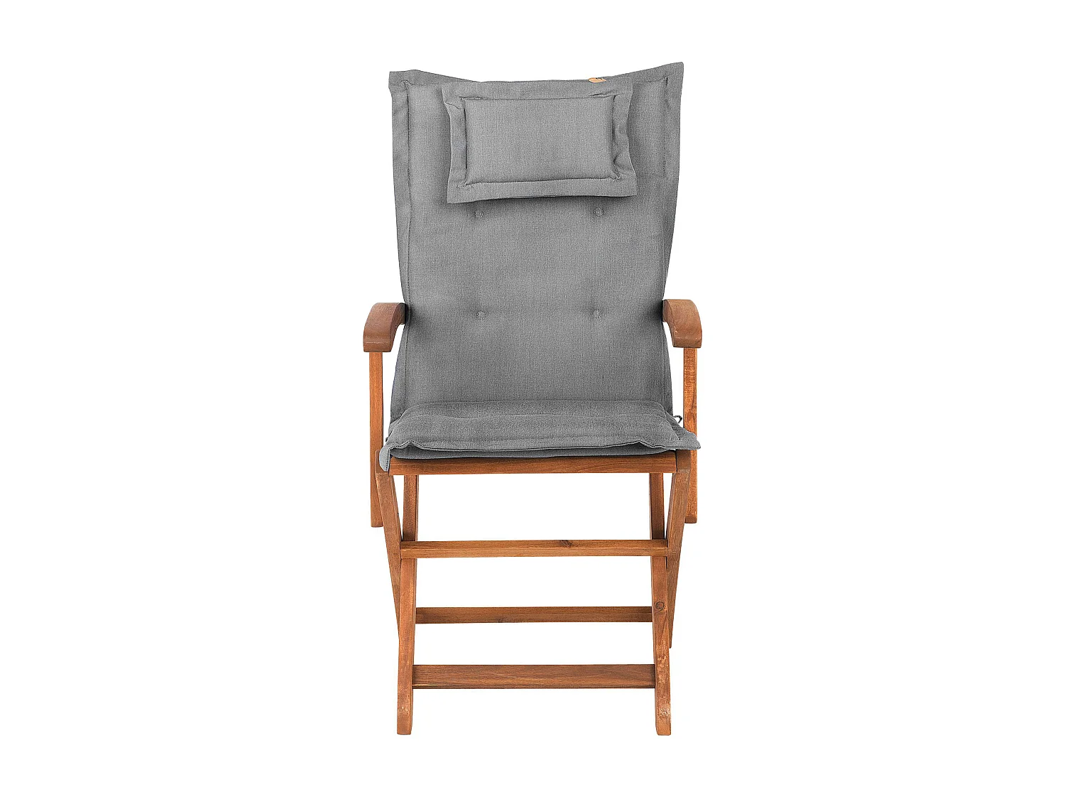 Lot de 2 chaises de jardin avec coussins MAUI Acacia Gris