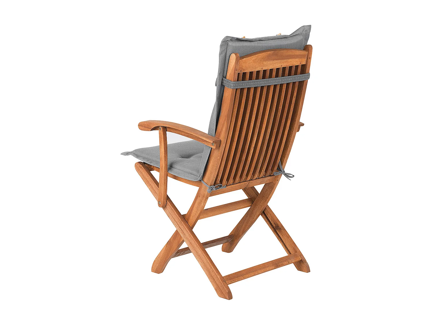 Lot de 2 chaises de jardin avec coussins MAUI Acacia Gris