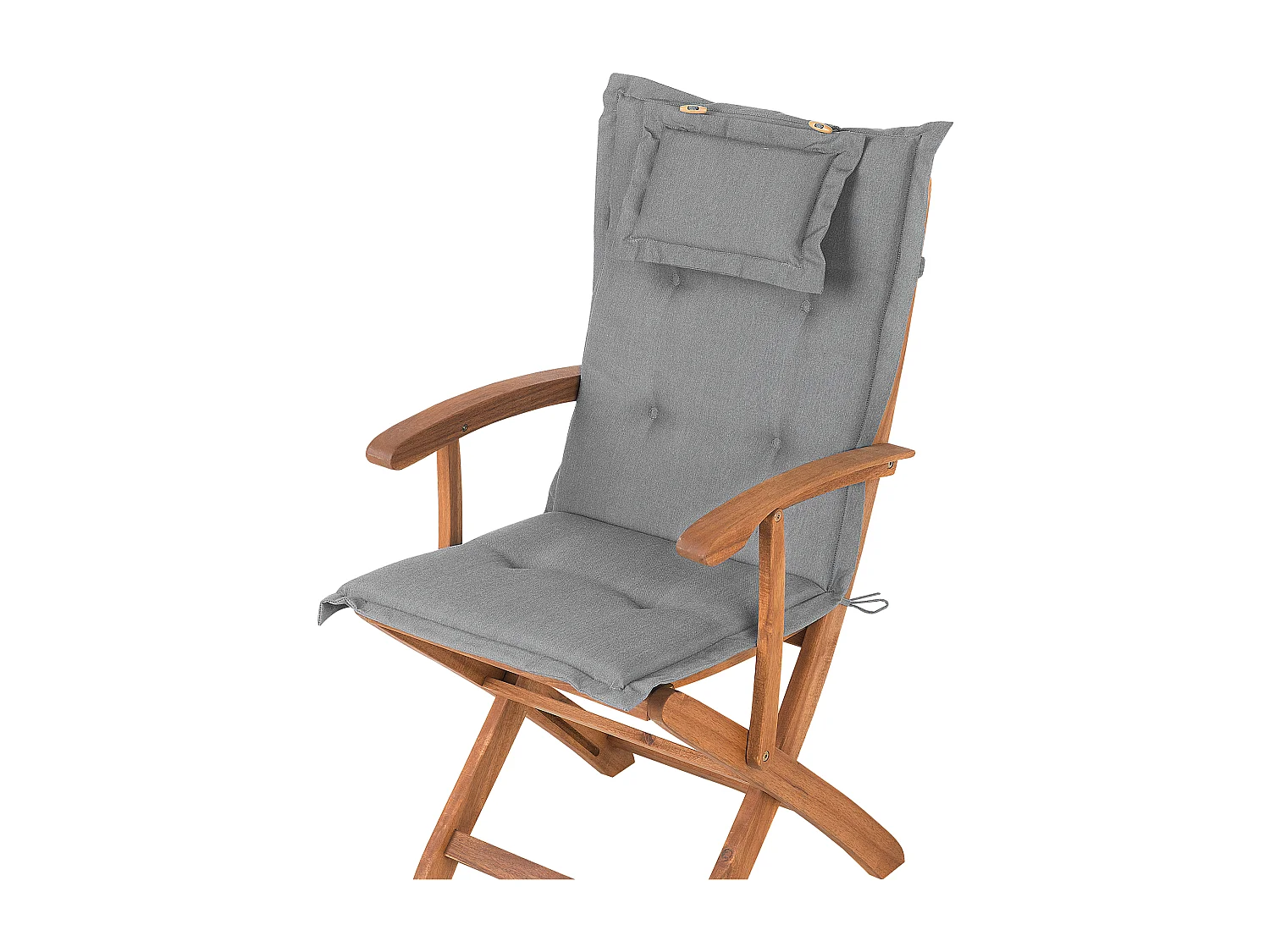 Lot de 2 chaises de jardin avec coussins MAUI Acacia Gris