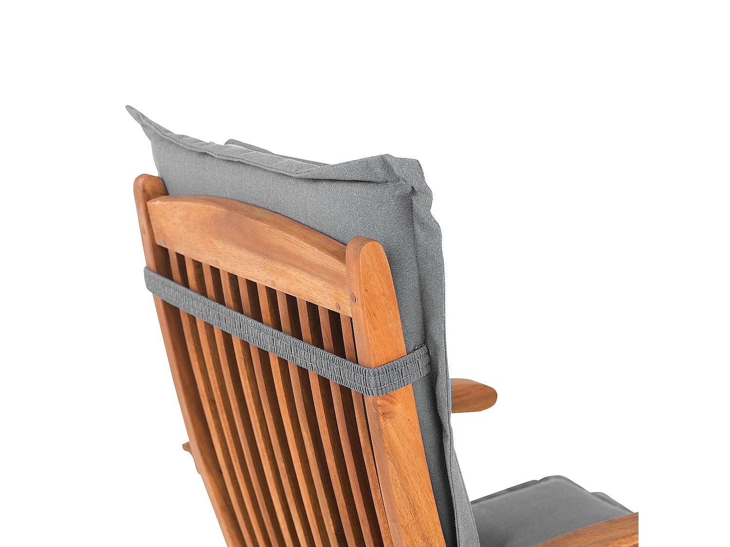 Lot de 2 chaises de jardin avec coussins MAUI Acacia Gris