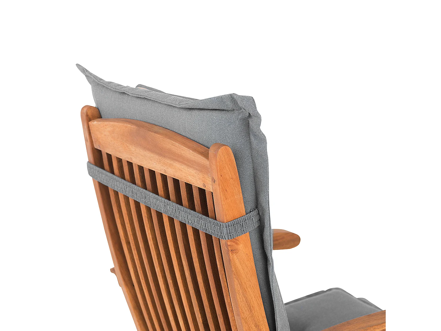 Conjunto de 2 sillas de jardín con cojines MAUI Madera de acacia Gris