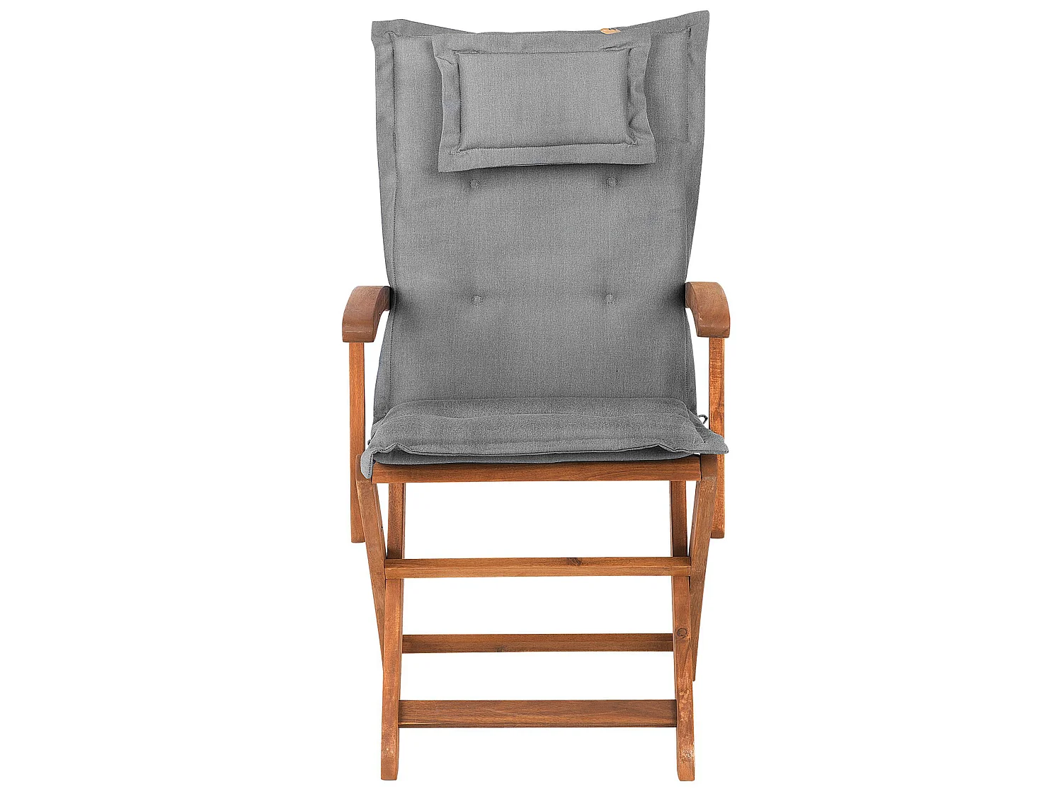 Lot de 2 chaises de jardin avec coussins MAUI Acacia Gris