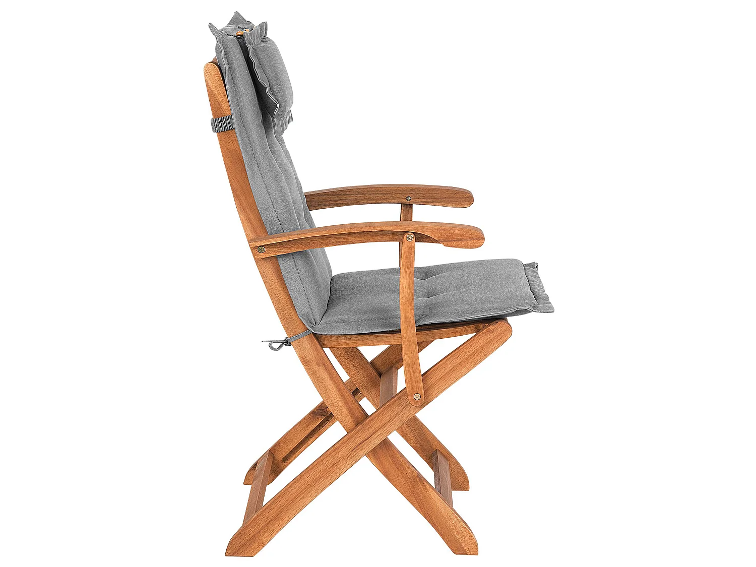 Lot de 2 chaises de jardin avec coussins MAUI Acacia Gris