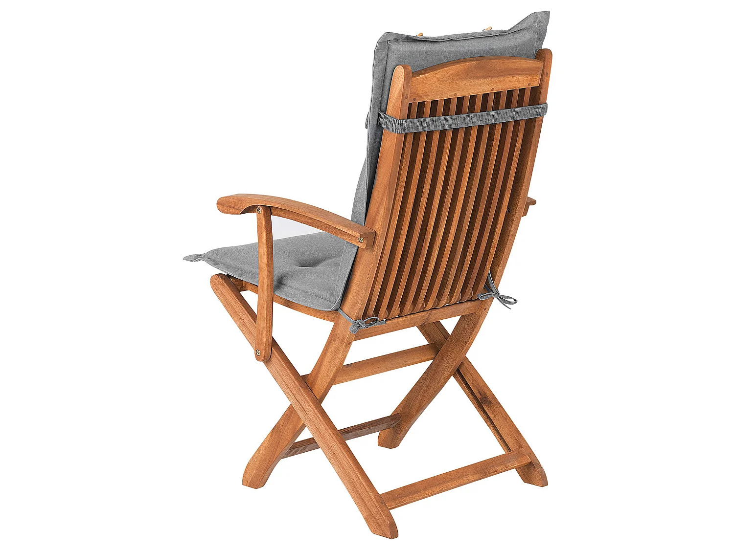 Lot de 2 chaises de jardin avec coussins MAUI Acacia Gris