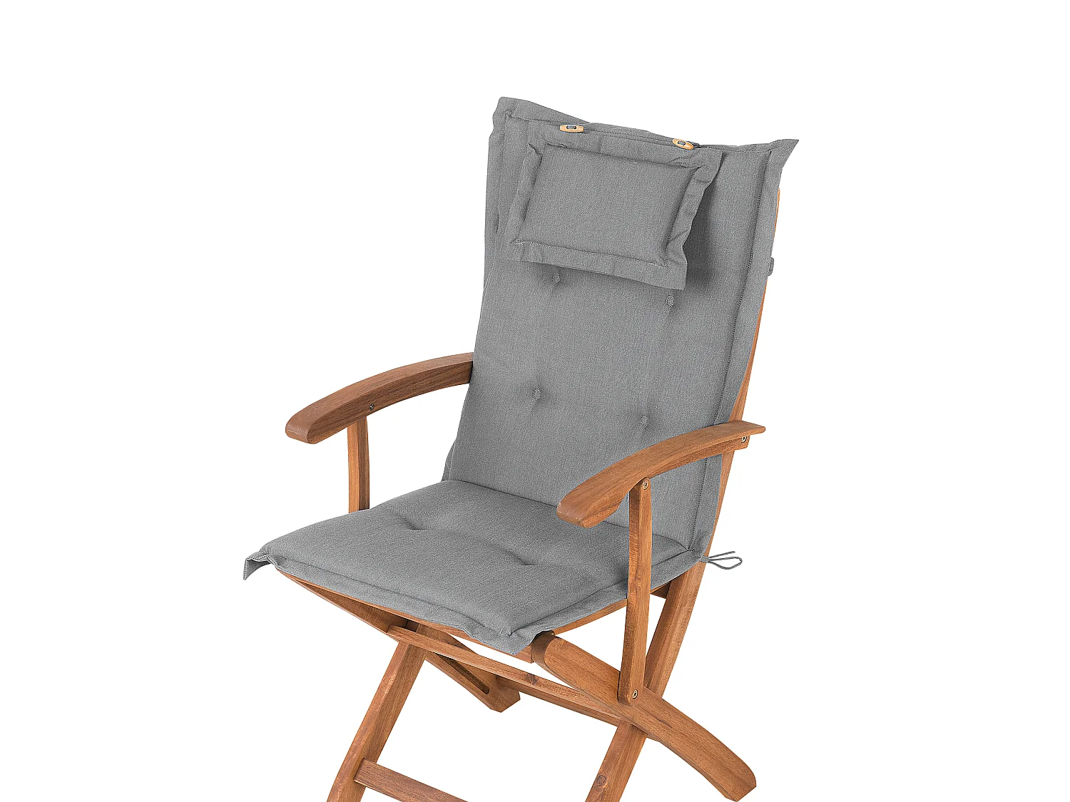 Lot de 2 chaises de jardin avec coussins MAUI Acacia Gris
