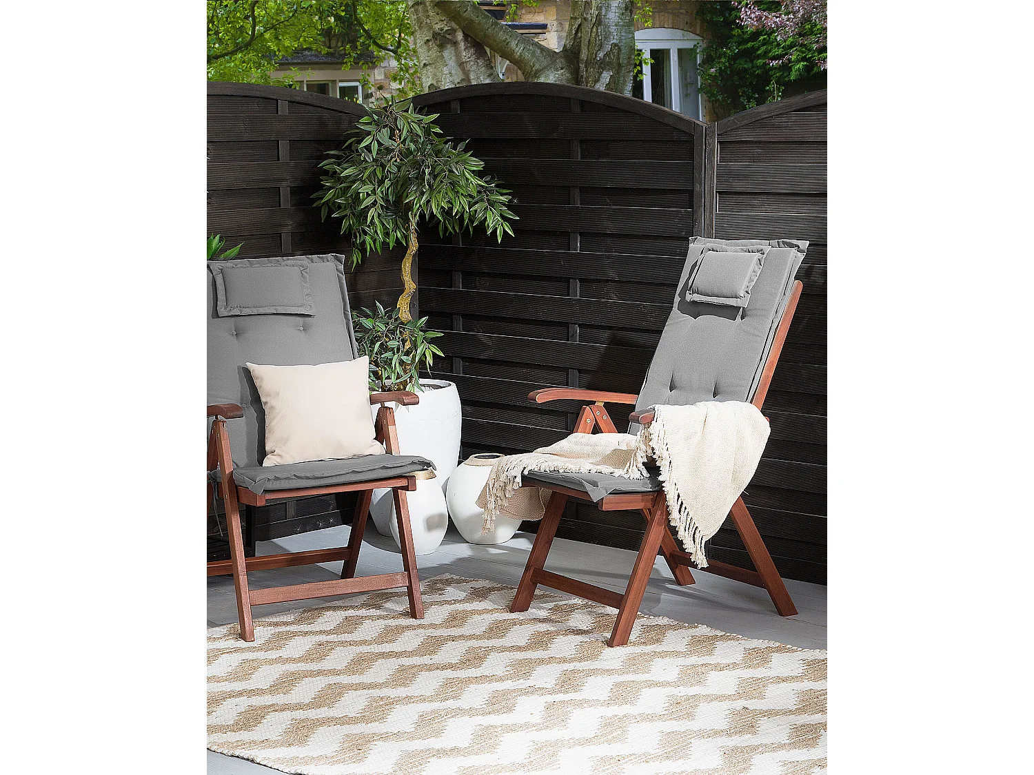 Set van 2 stoelen Hout Grafietgrijs TOSCANA