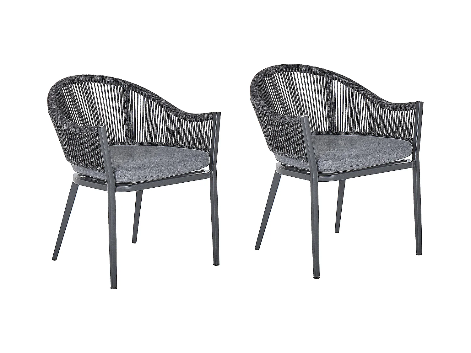 Set van 2 stoelen met zitkussen MILETO Metaal Grijs
