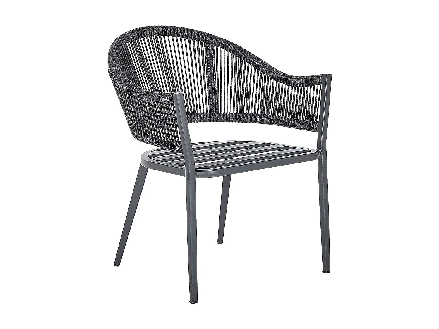 Lot de 2 chaises de jardin avec coussins MILETO Métal Gris