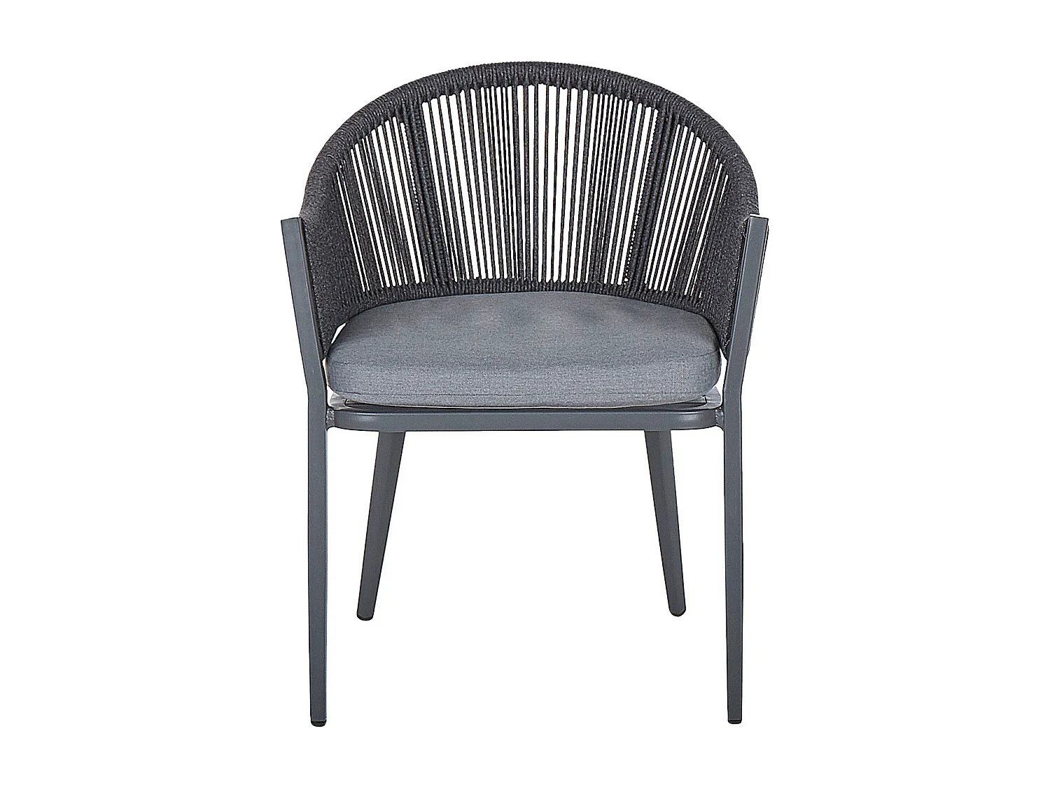 Lot de 2 chaises de jardin avec coussins MILETO Métal Gris