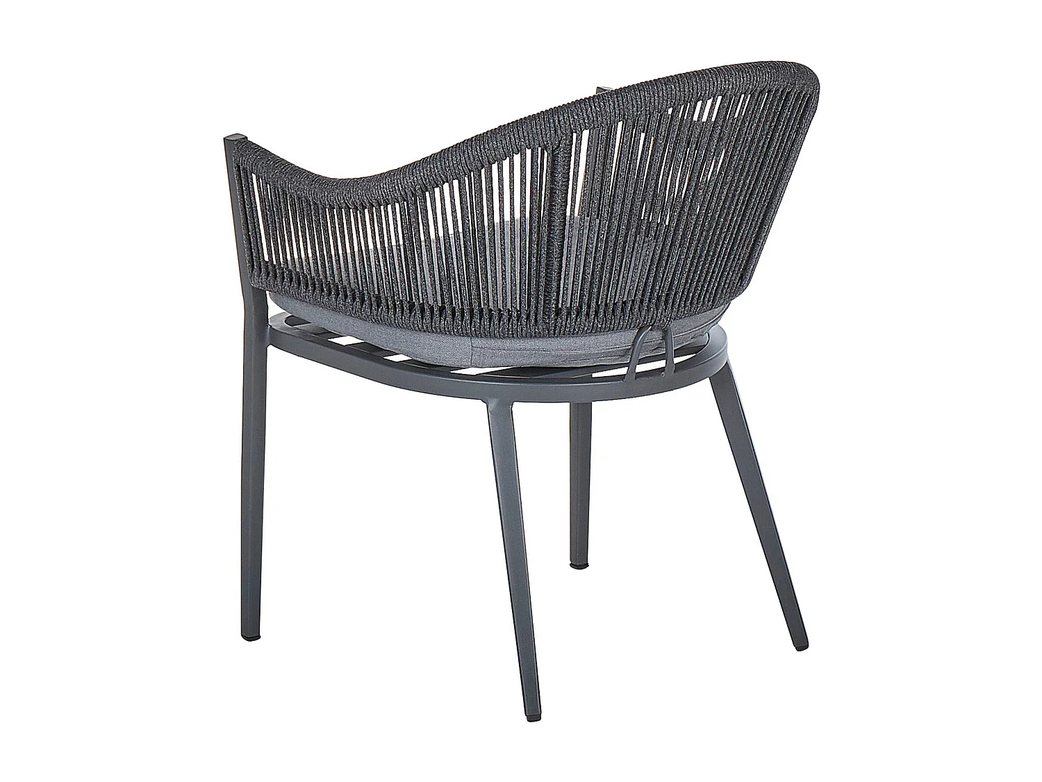 Lot de 2 chaises de jardin avec coussins MILETO Métal Gris