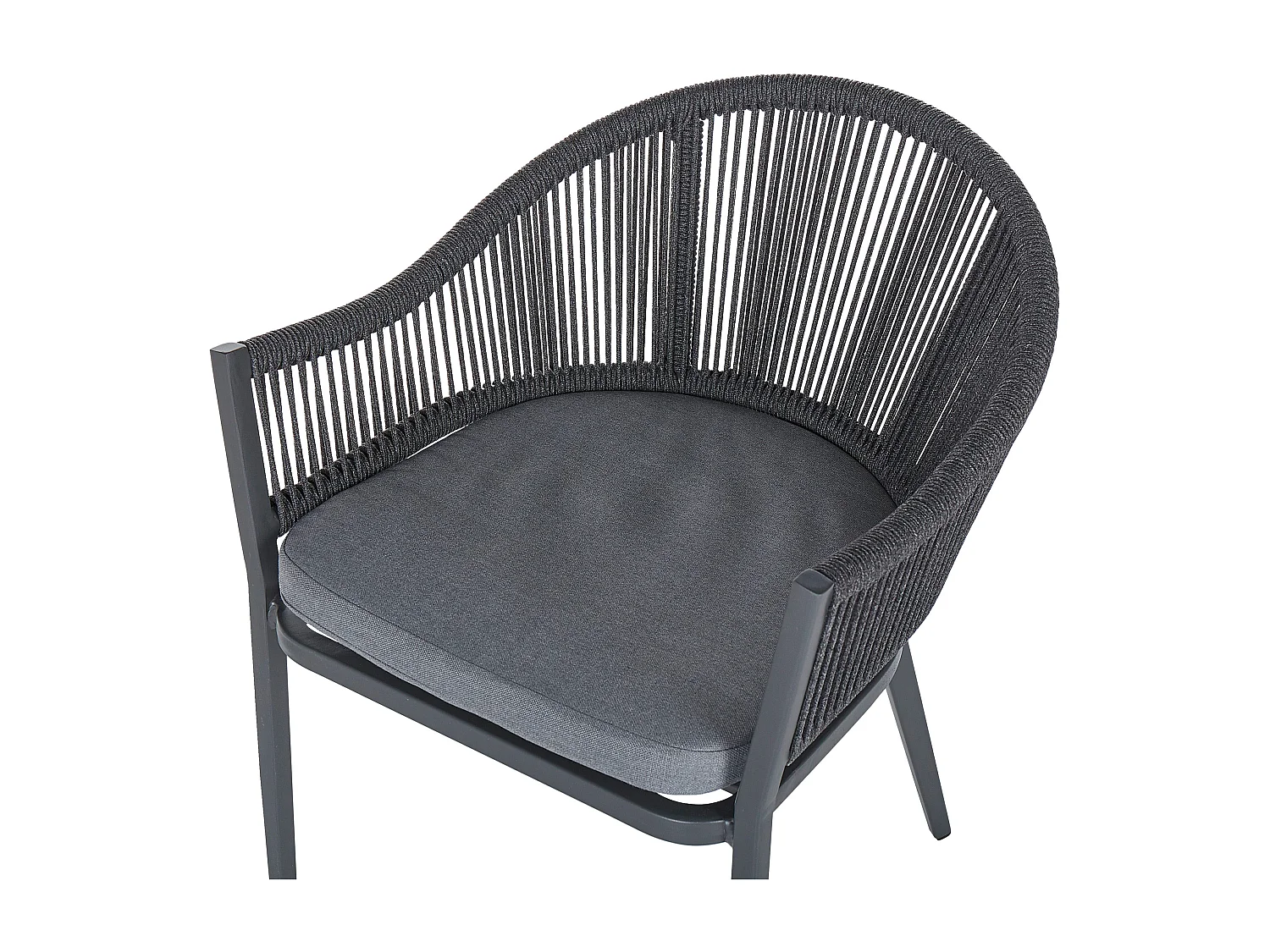 Lot de 2 chaises de jardin avec coussins MILETO Métal Gris