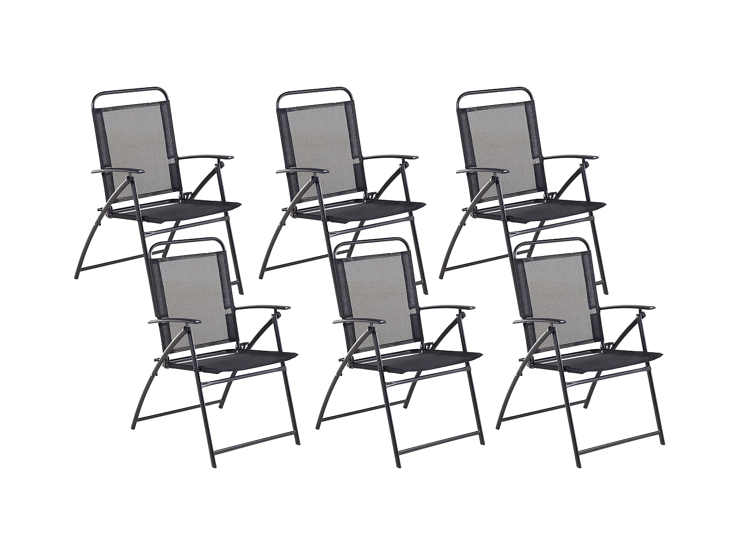 Lot de 6 chaises de jardin LIVO Métal Noir