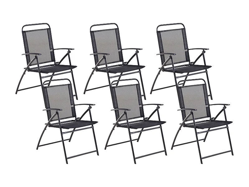 Set di 6 sedie da giardino LIVO Metallo Nero