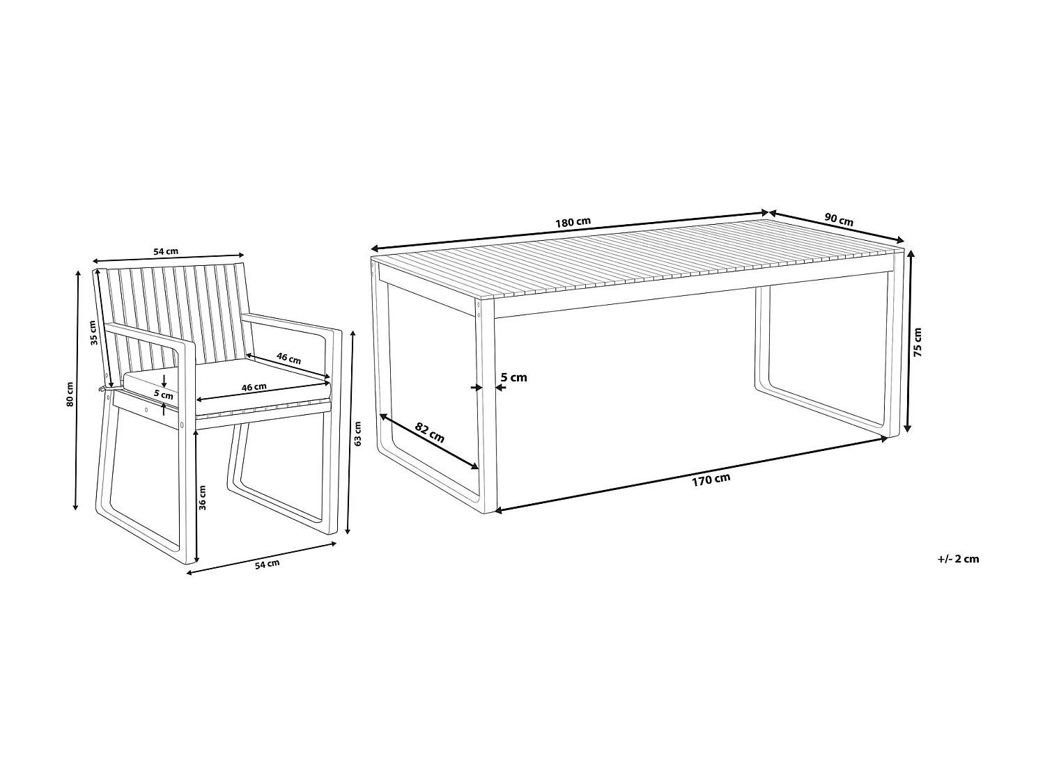 Salle à manger de jardin 8 places SASSARI avec coussins Acacia Bleu marine