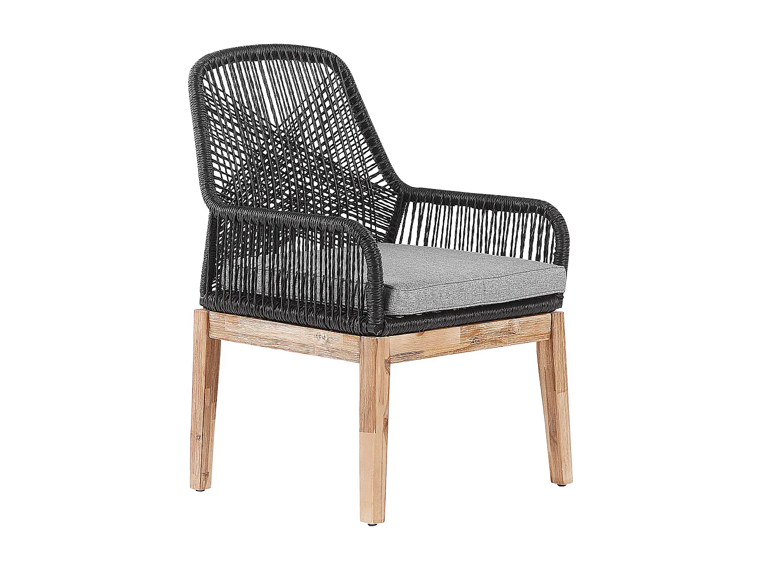 Gartenset Tisch 90x90 cm 4 Stühle grau Faserzement Akazienholz Rustikal Olbia