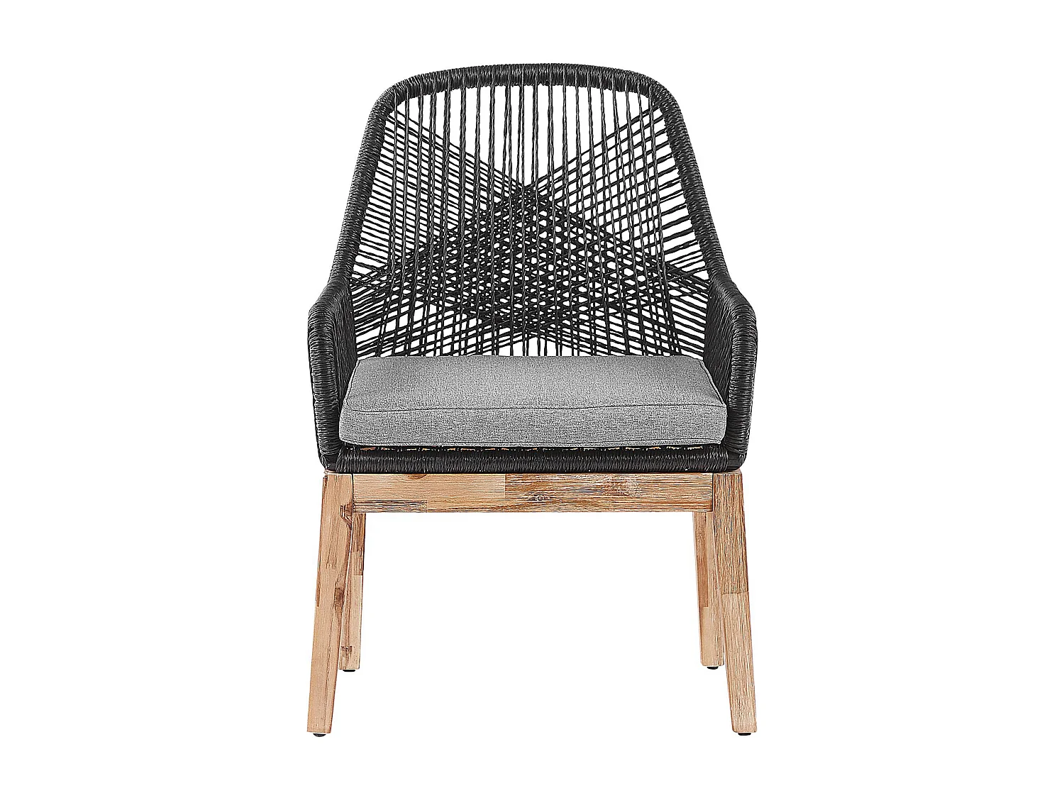 Gartenset Tisch 90x90 cm 4 Stühle grau Faserzement Akazienholz Rustikal Olbia