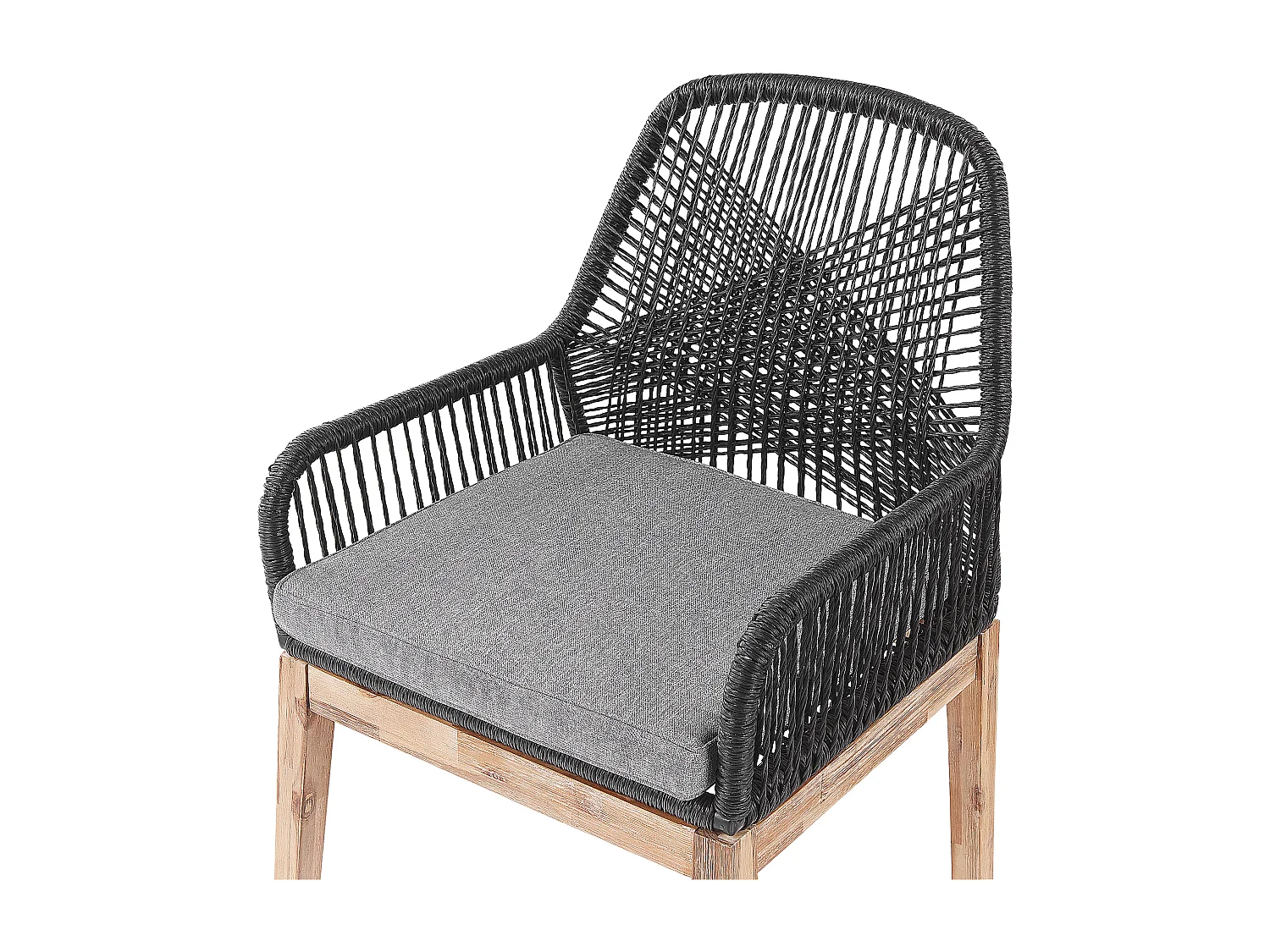 Gartenset Tisch 90x90 cm 4 Stühle grau Faserzement Akazienholz Rustikal Olbia