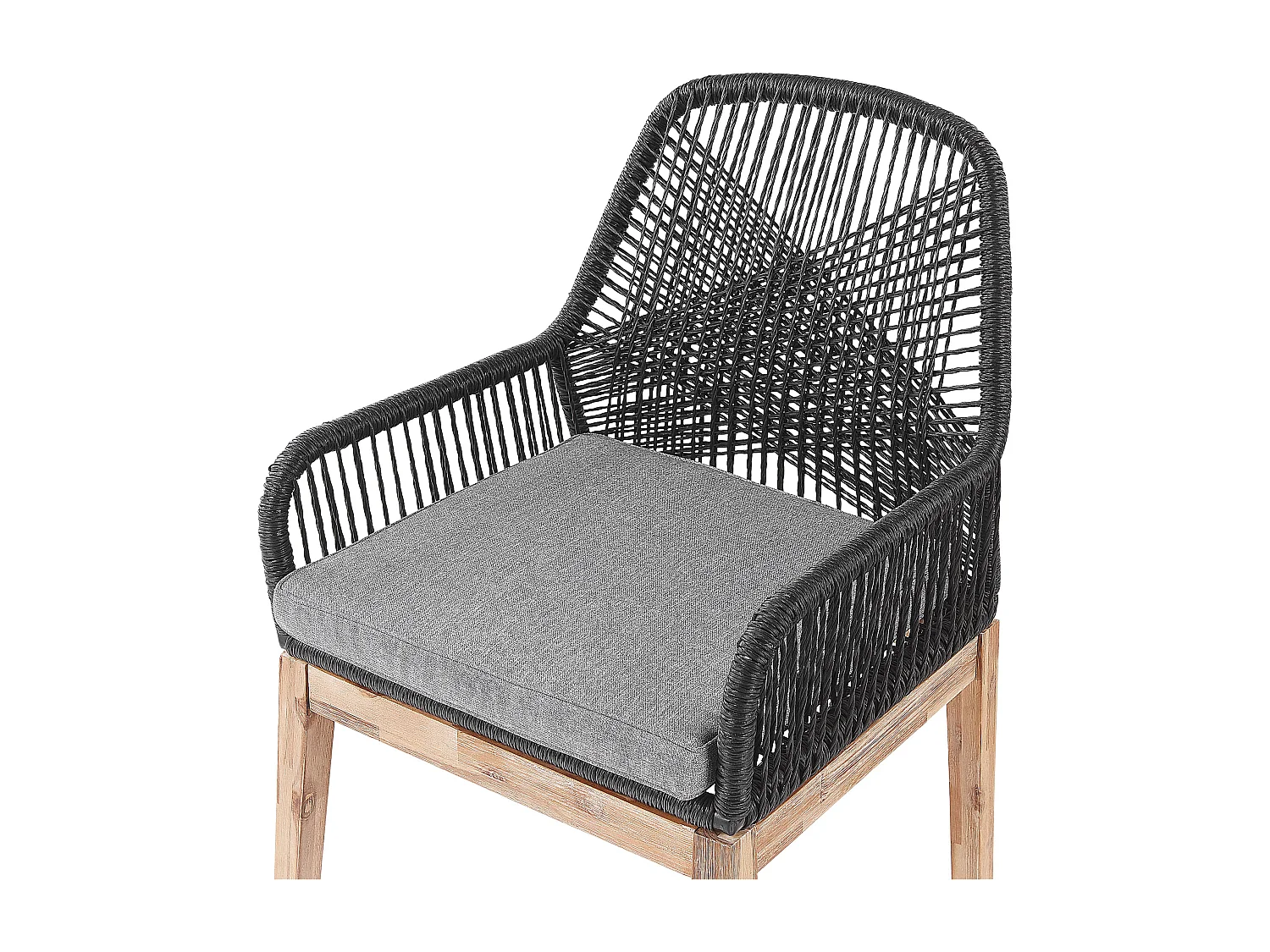 Salle à manger de jardin 4 places OLBIA avec coussins Béton Noir