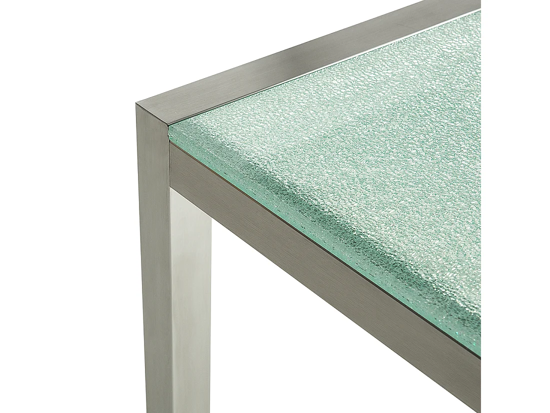 Tuinset 8-zitter GROSSETO Gebarsten glas Transparant/beige