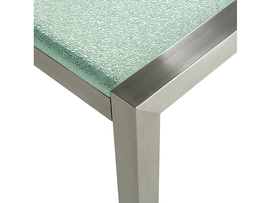 Tuinset 8-zitter GROSSETO Gebarsten glas Transparant/beige