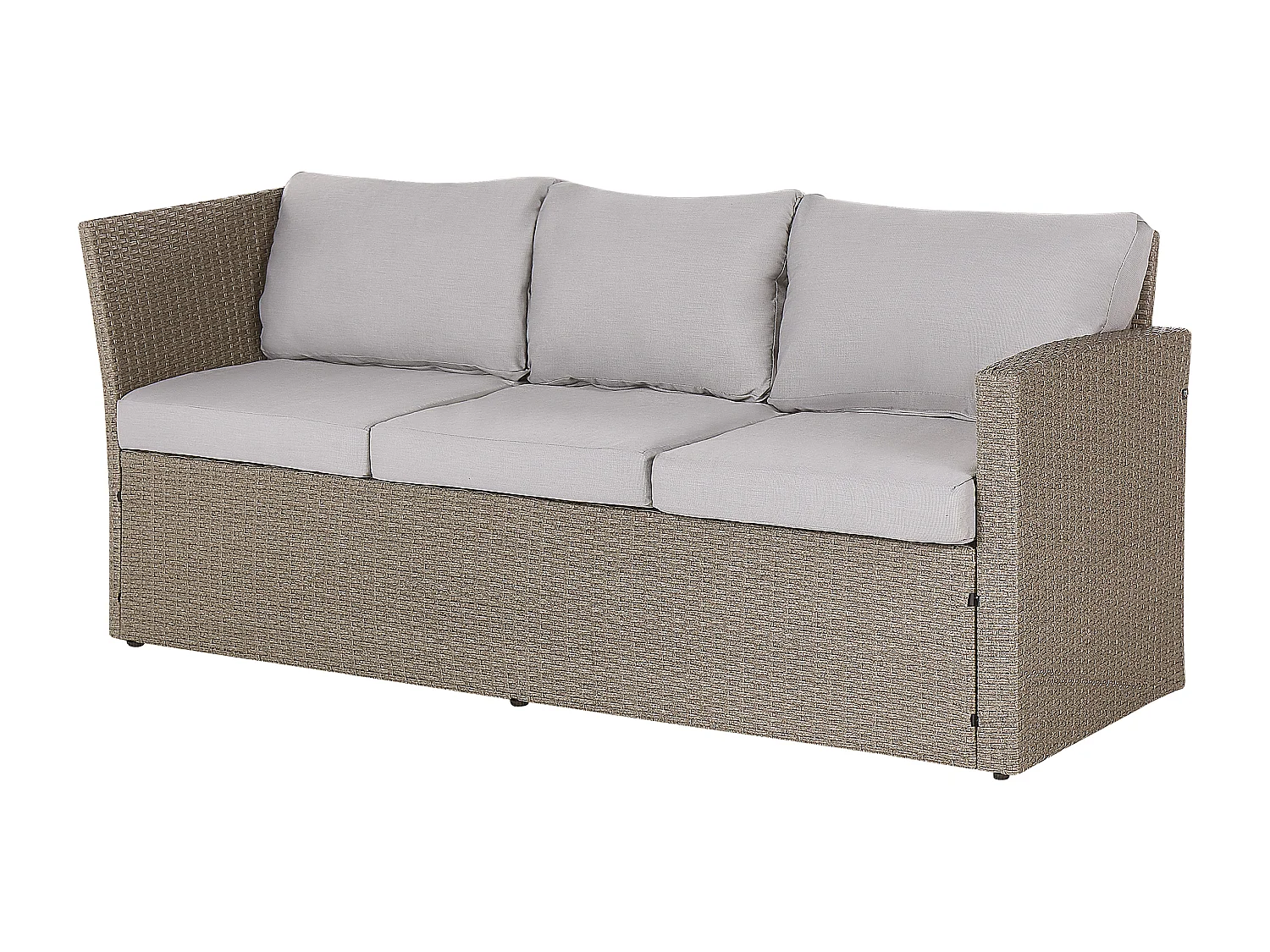 Ensemble de salon de jardin avec table et ottoman 5 places BARDI avec coussins Taupe