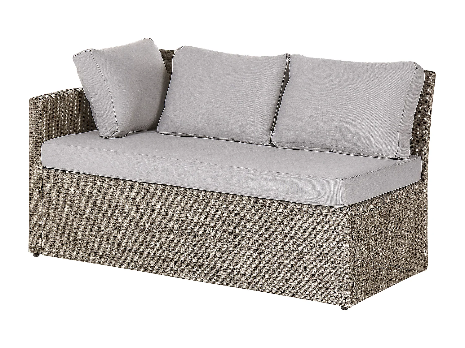 Ensemble de salon de jardin avec table et ottoman 5 places BARDI avec coussins Taupe