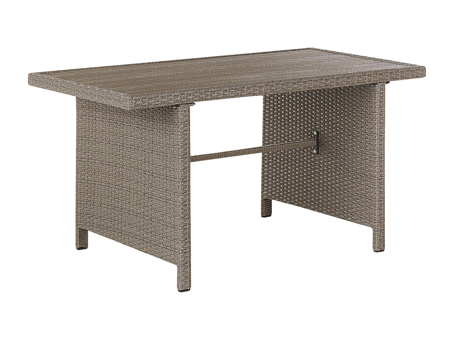 Ensemble de salon de jardin avec table et ottoman 5 places BARDI avec coussins Taupe