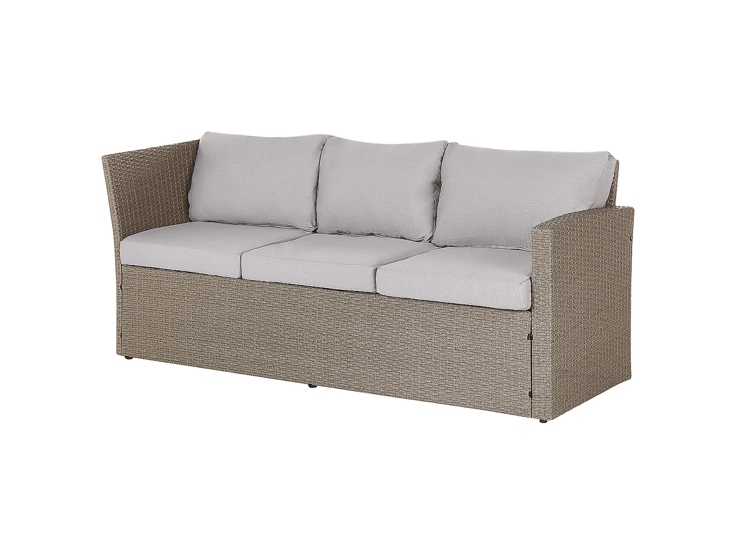 Ensemble de salon de jardin avec table et ottoman 5 places BARDI avec coussins Taupe