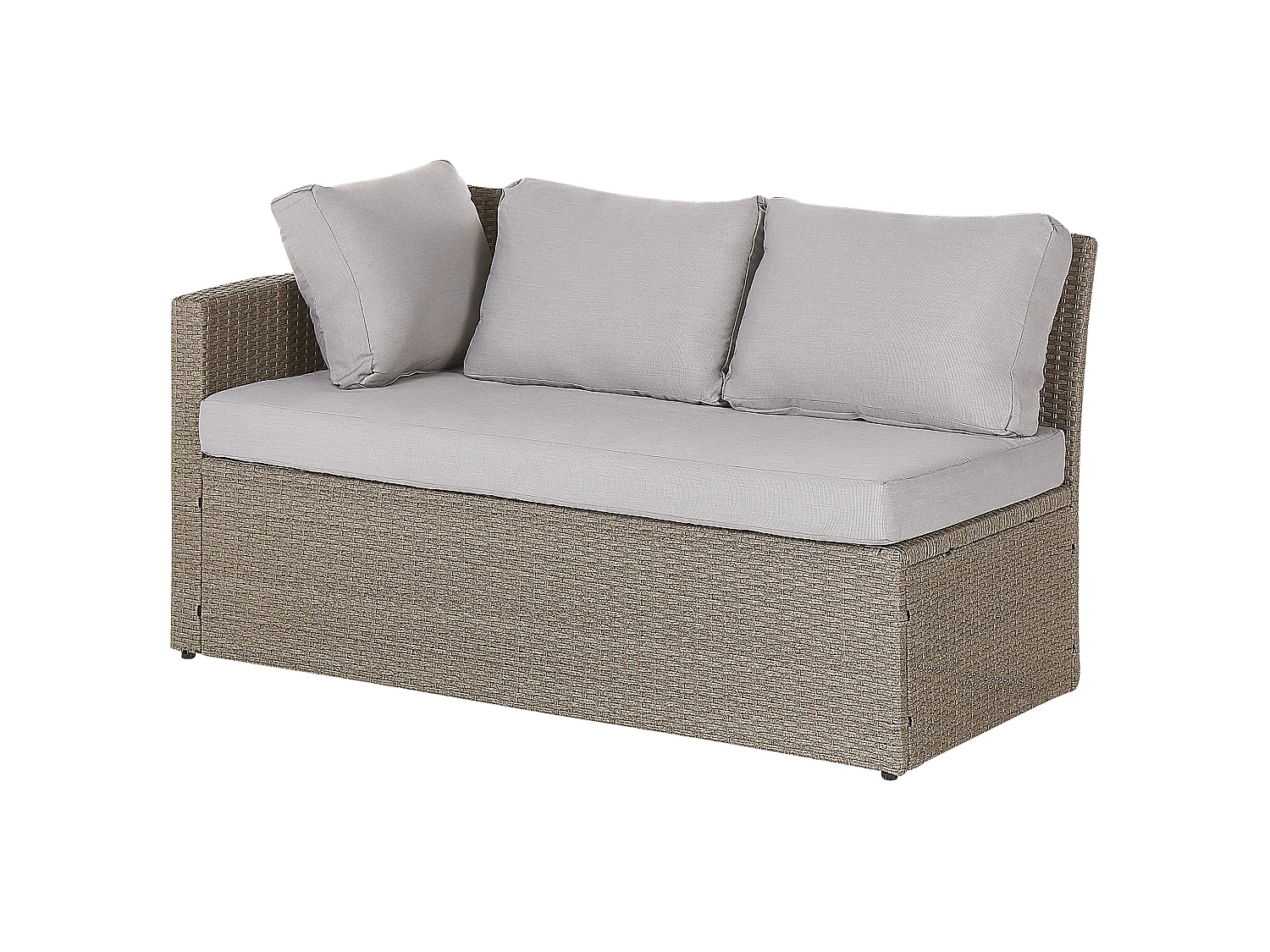 Ensemble de salon de jardin avec table et ottoman 5 places BARDI avec coussins Taupe