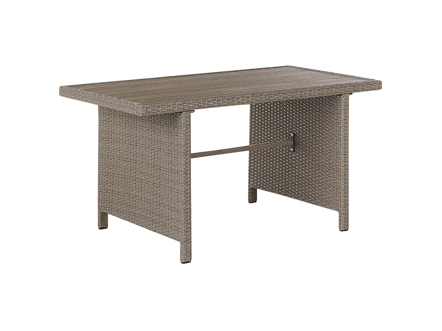 Ensemble de salon de jardin avec table et ottoman 5 places BARDI avec coussins Taupe