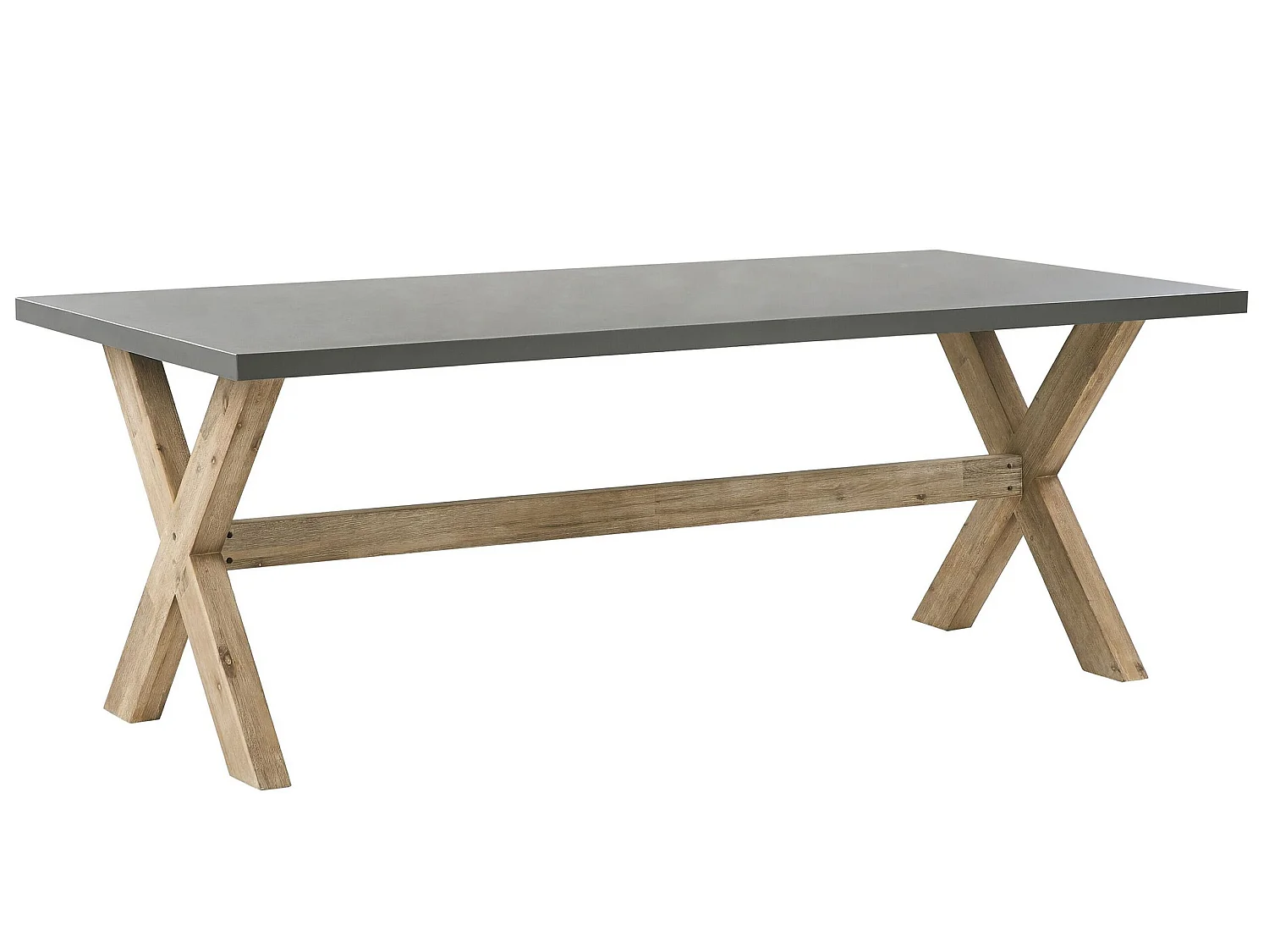 Set da pranzo da giardino con panche e sgabelli 8 posti OLBIA Cemento Grigio