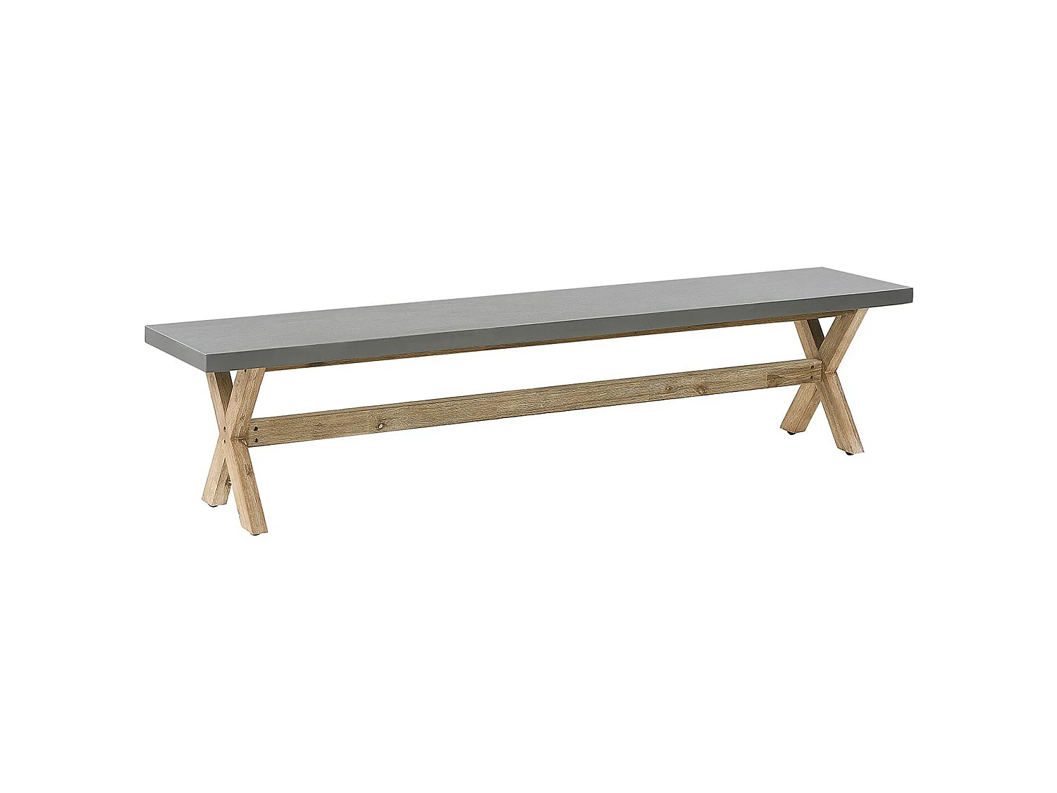 Set da pranzo da giardino con panche e sgabelli 8 posti OLBIA Cemento Grigio